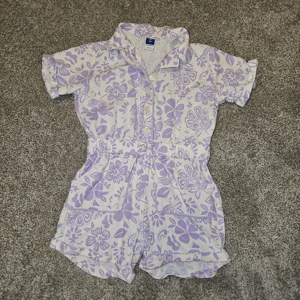 Old Navy Purple Floral Kids Romper